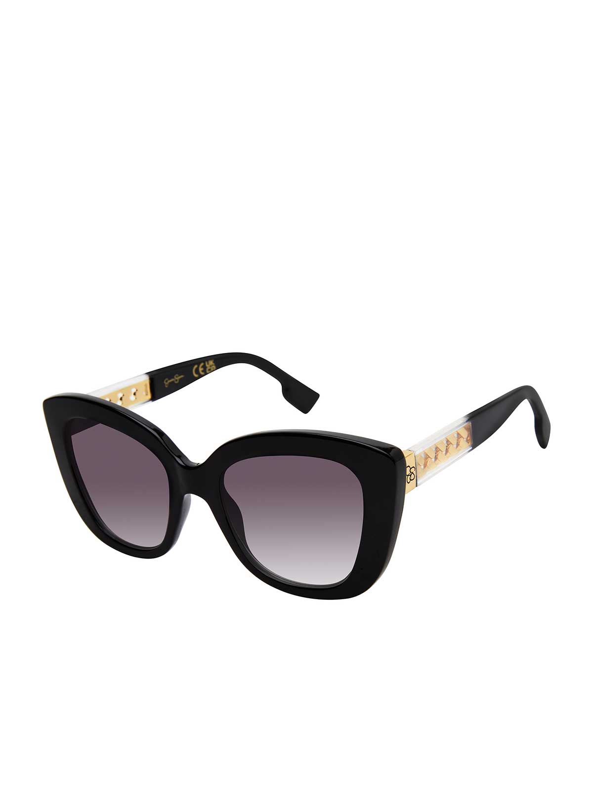 cat eye goggles Glamorous Cat Eye Sunglasses in Black & Clear -