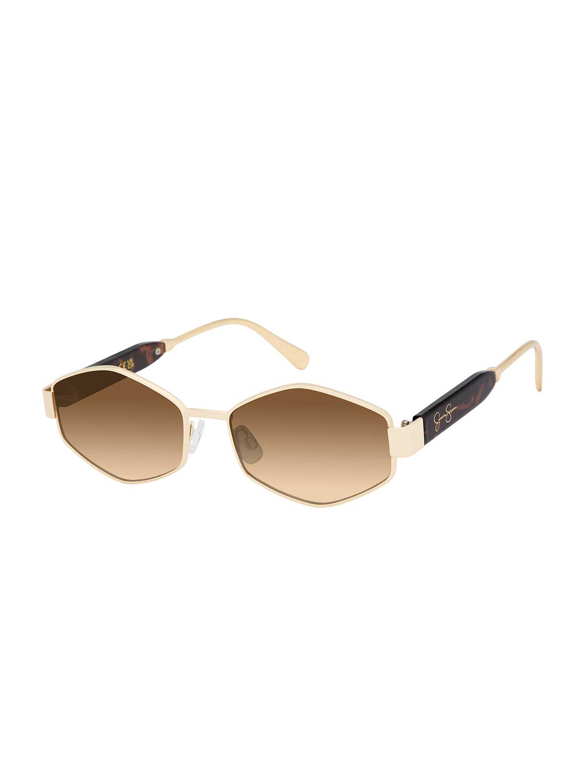 Hex Frame Sunglasses in Gold Tortoise – Jessica Simpson