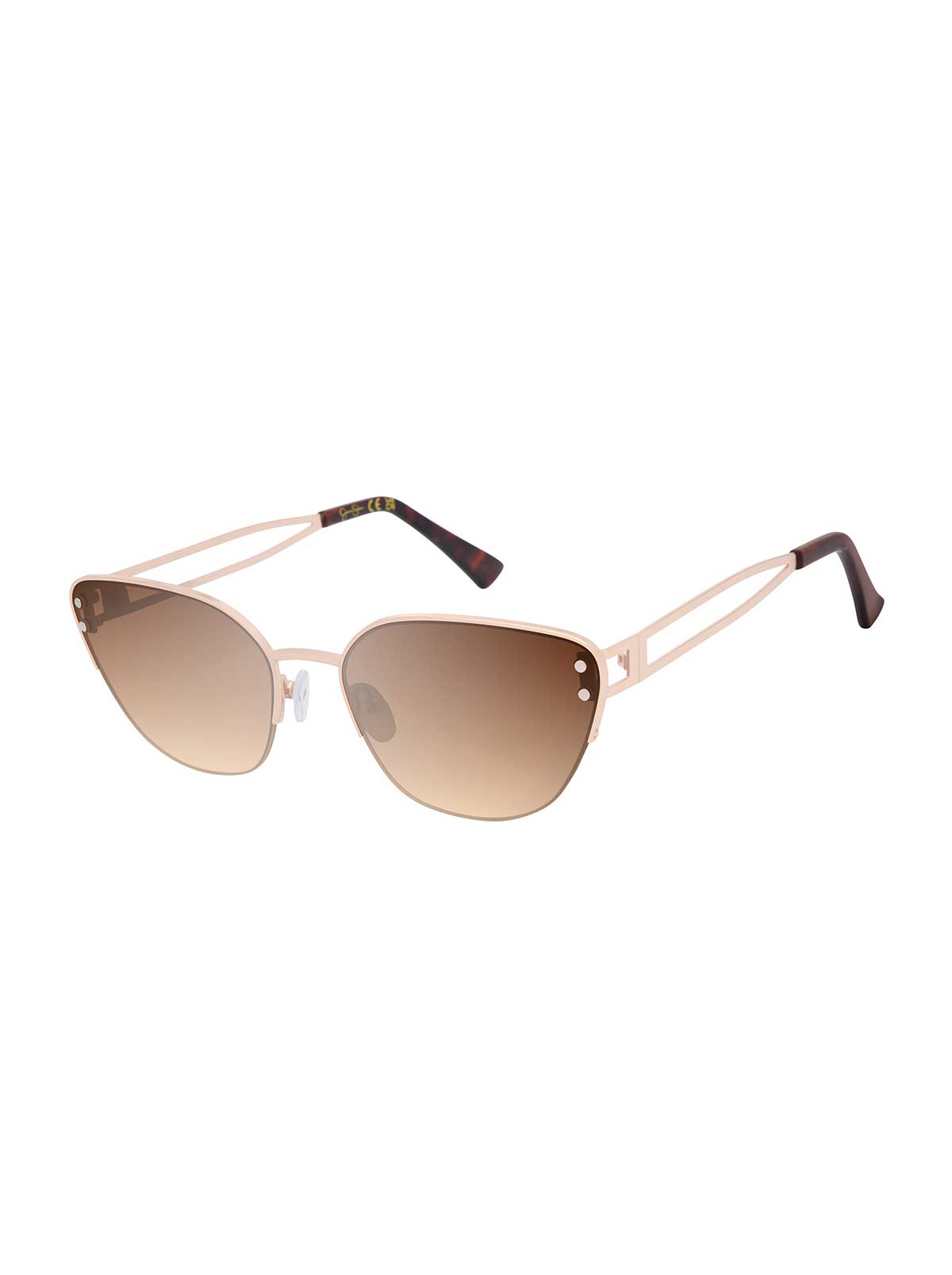 Metal Cutout Cat Eye Sunglasses in Gold Tortoise – Jessica Simpson