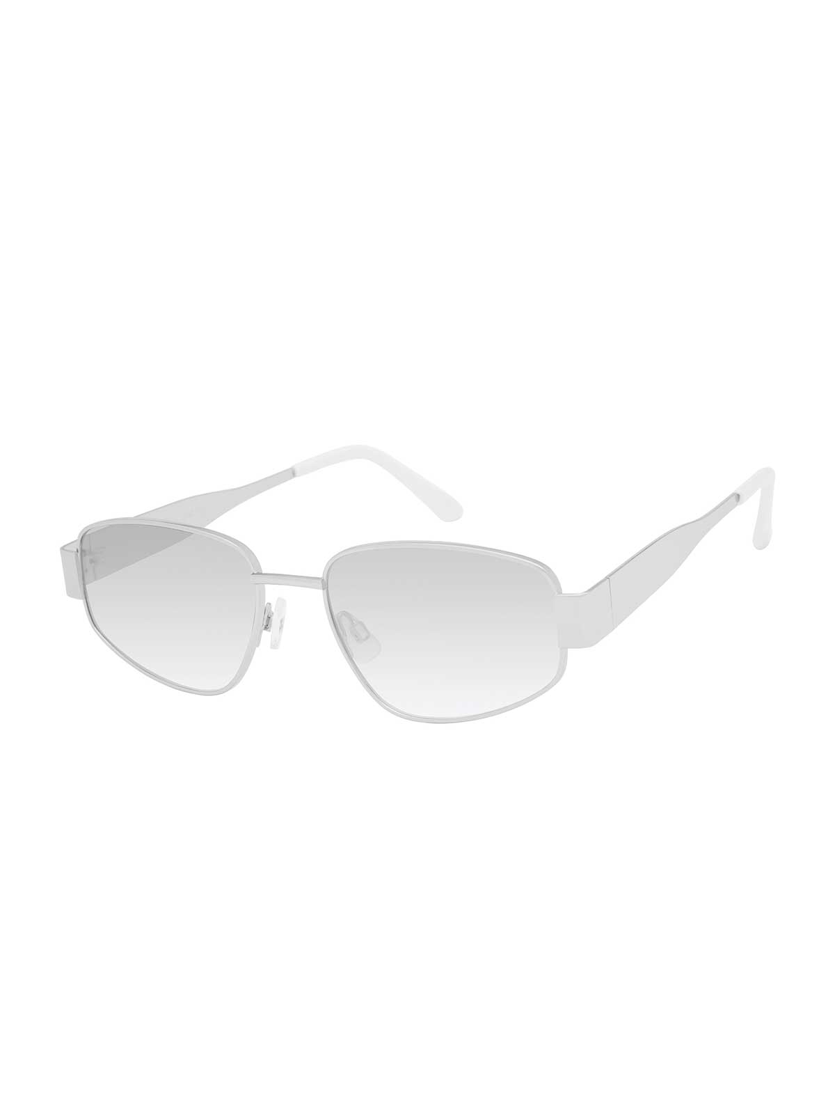 Polished Metal Oval Sunglasses in Silver White – Jessica Simpson