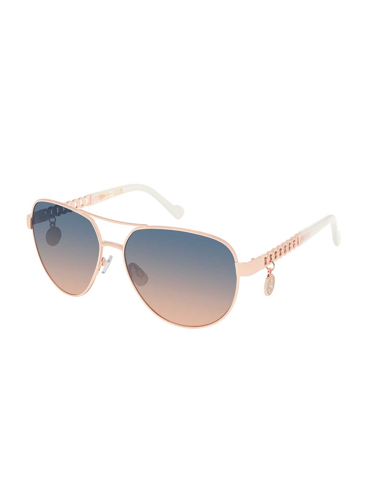 Chain Aviator Detail Sunglasses in Rose Gold – Jessica Simpson