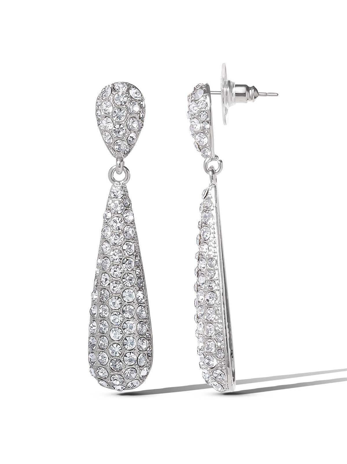 Silver-Tone Pave Teardrop Dangle Earrings – Jessica Simpson