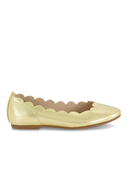 Chloe Kids Silver Scalloped outlet Ballet Flats