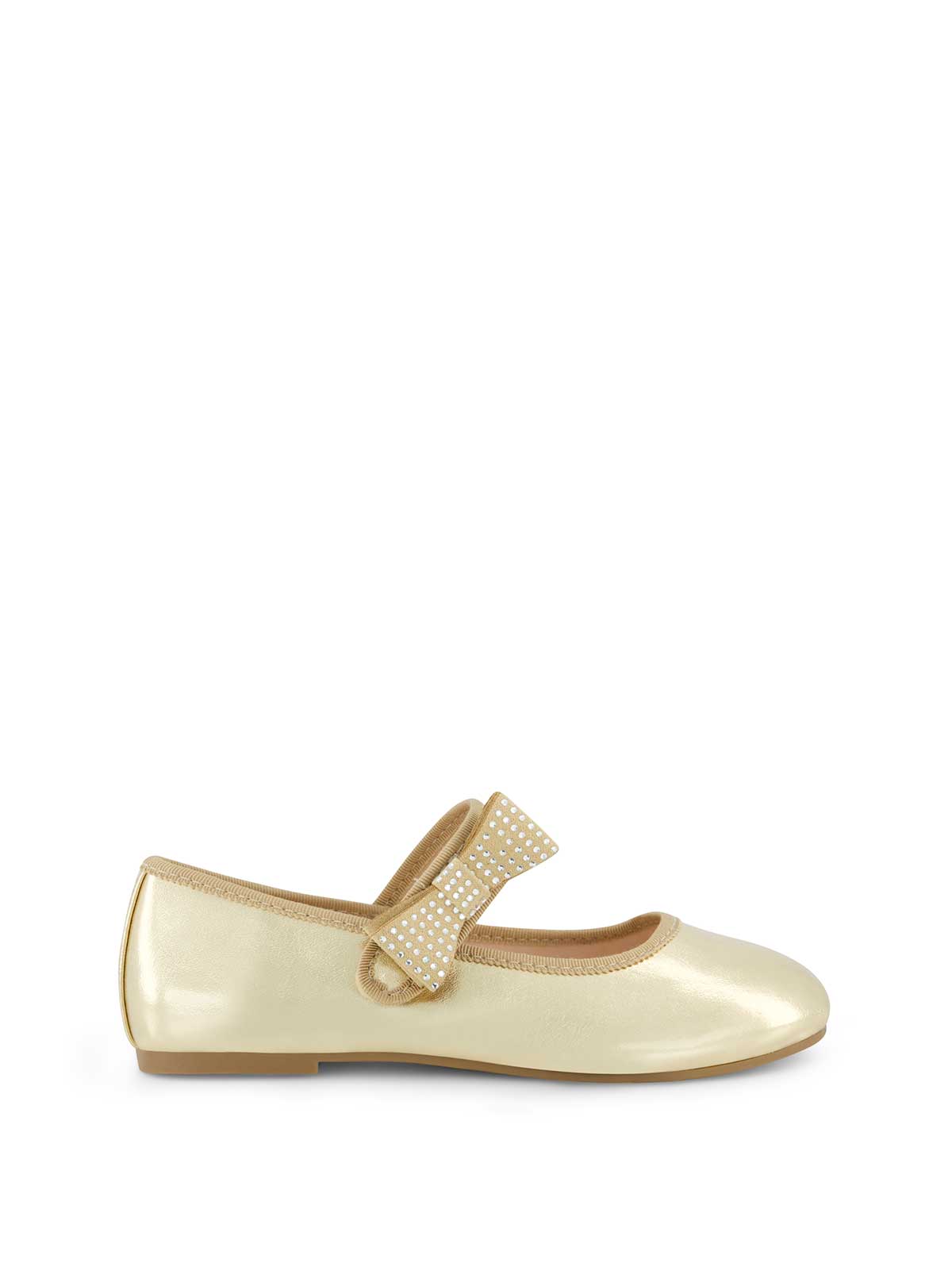 Little Girls' Amy Crystal Bow Ballet Flat in Gold - 5Y Little Girls' Amy Crystal Bow Ballet Flat in Gold - 5Y