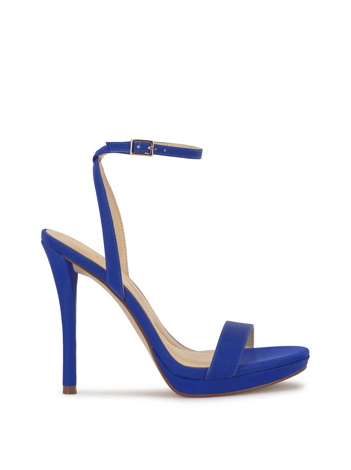 royal blue dress sandals Royal Blue Satin Heeled Sandals Size 6 Ankle Strap Open Toe Dress Shoes