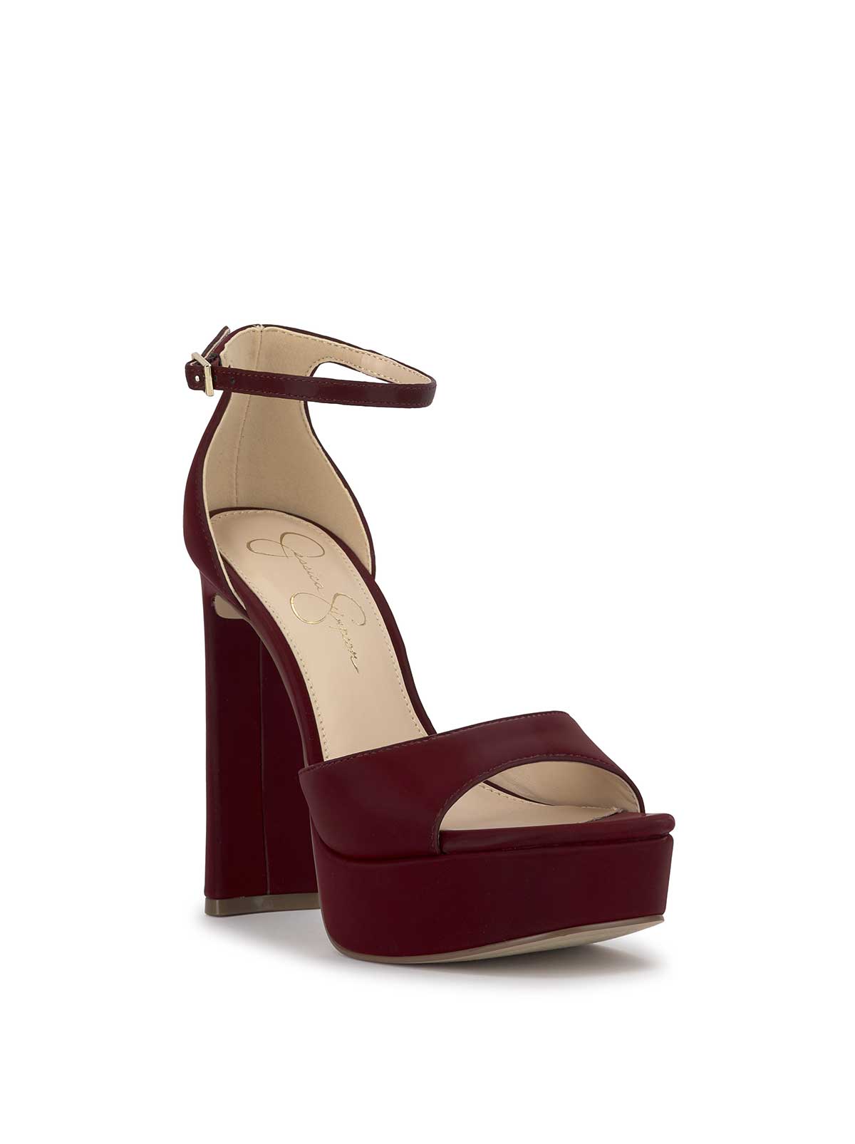 Telxia Ankle Strap Platform Sandal in Dark Cherry – Jessica Simpson