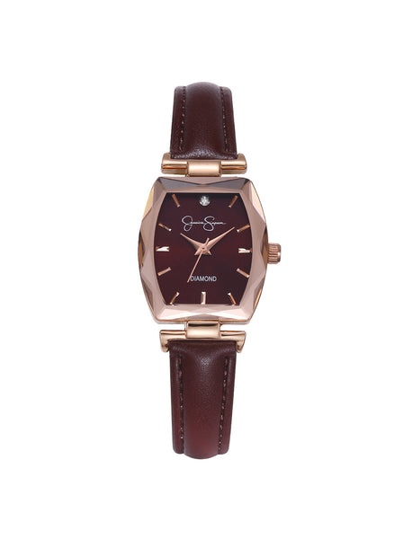 時計 ウォッチ ジャンク ユニバーシティ スクエア ダイヤ Diamond Dial Strap Watch in Burgundy – Jessica Simpson