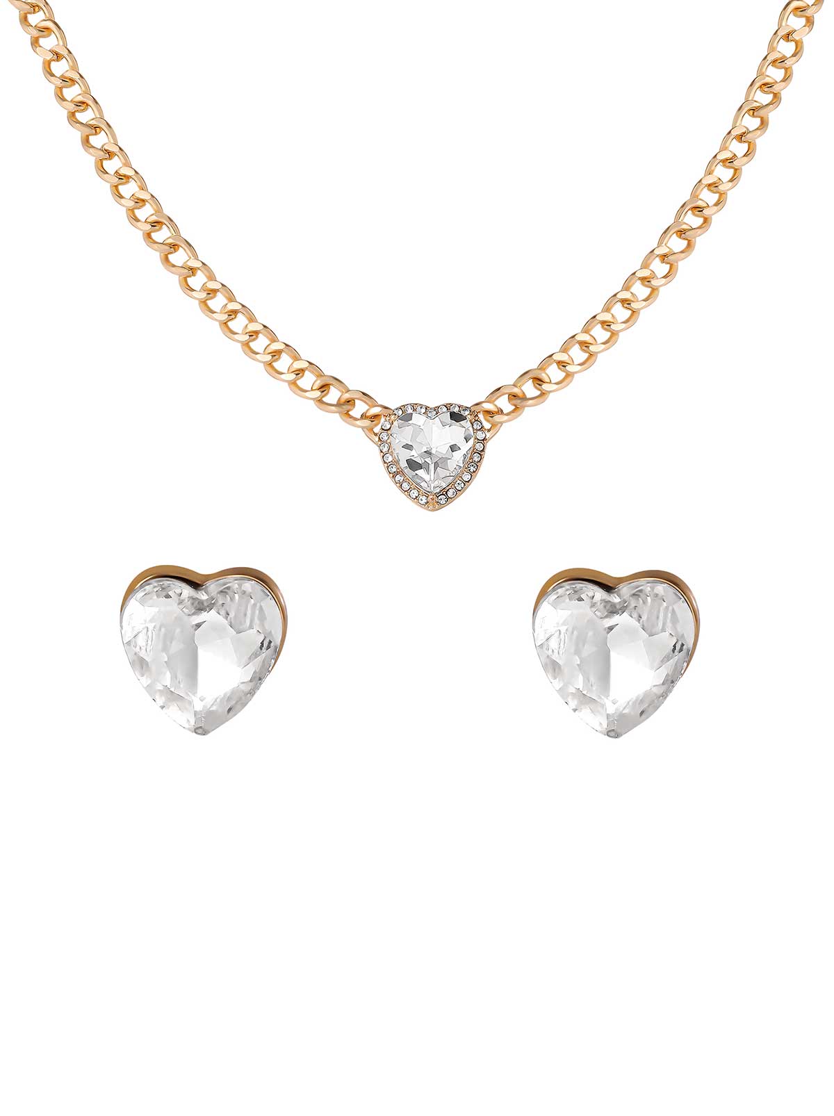 Heart Crystal Necklace & Stud Earring Set – Jessica Simpson