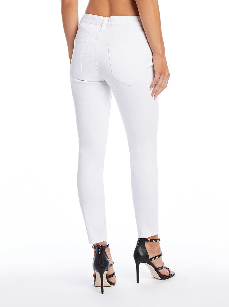 Adored High Rise Ankle Skinny Jeans in White