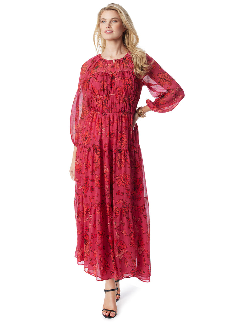 Sasha Maxi Dress in Outlined Blossoms