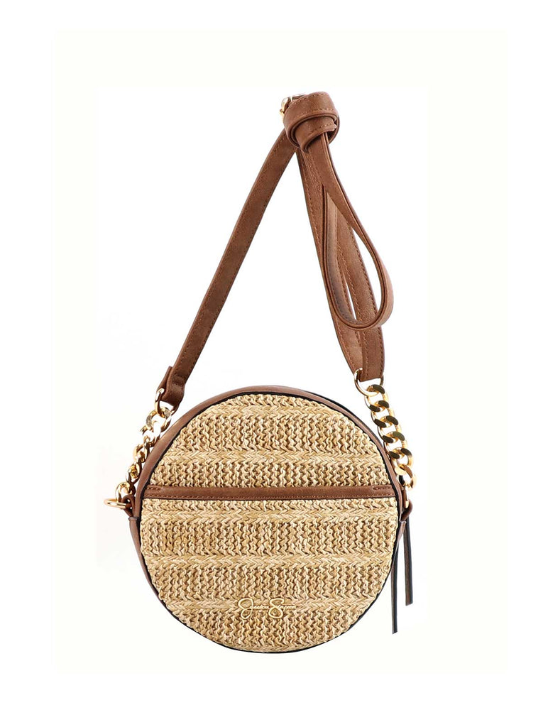 Maison Circle Crossbody in Straw Natural