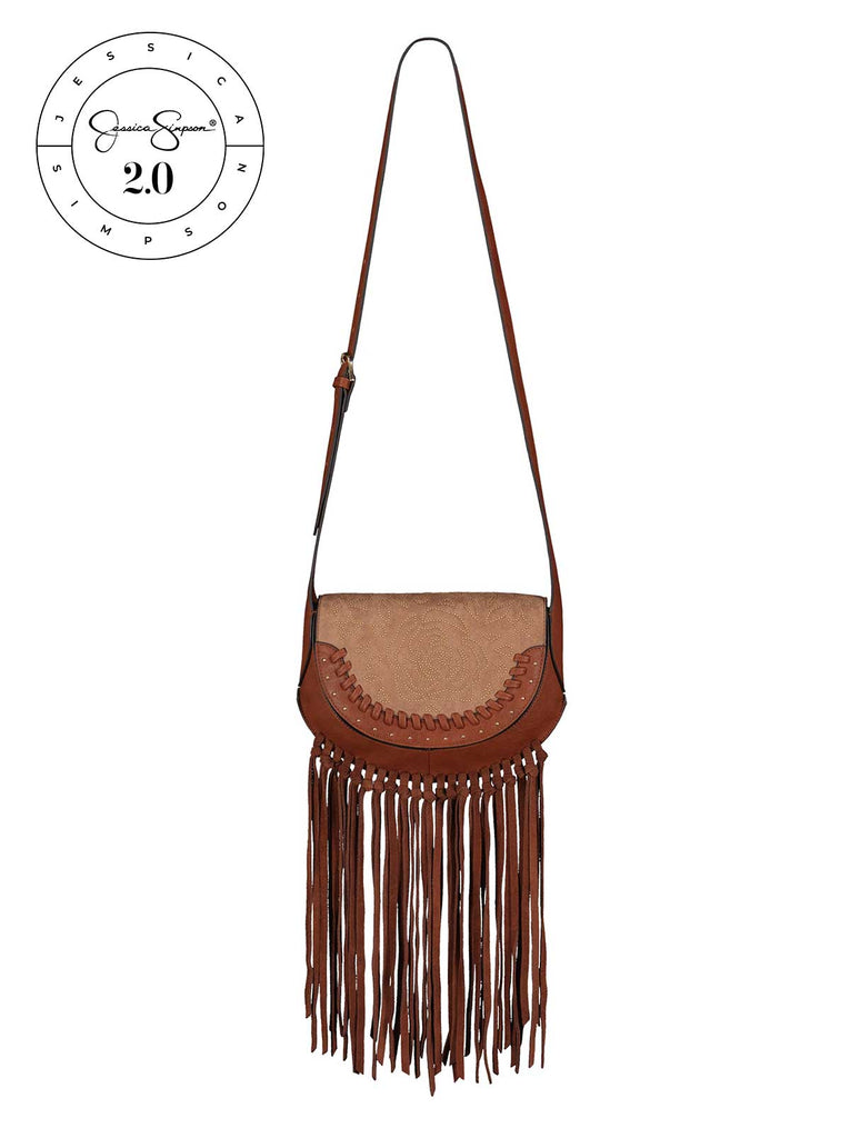 Jessica Simpson 2.0 Ava Saddle Crossbody in Golden Oak