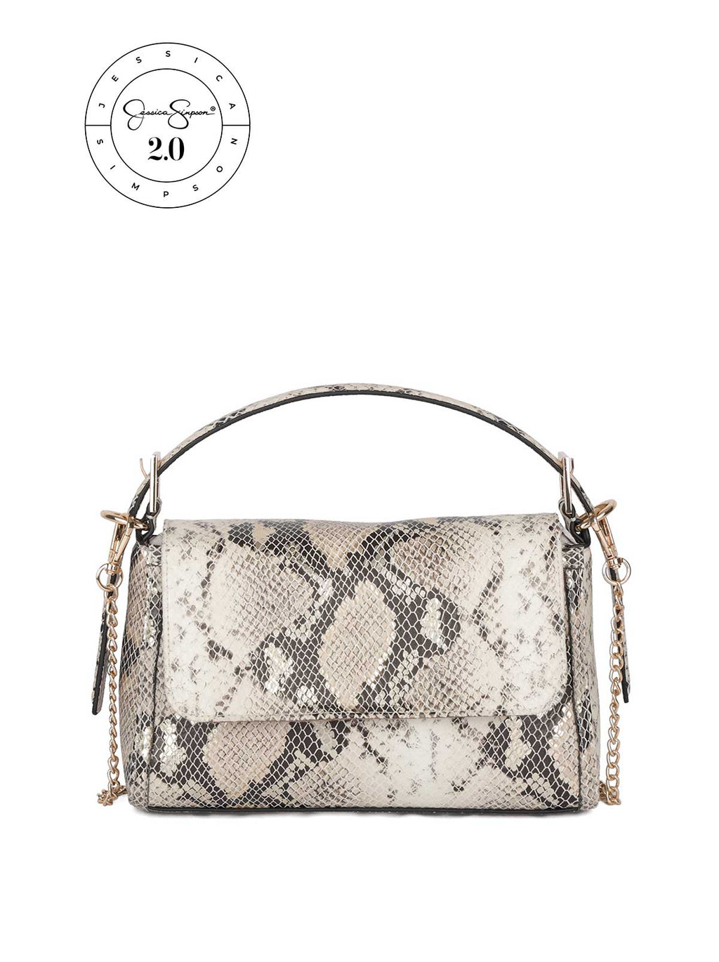 Jessica Simpson 2.0 Luisa Top Handle in Ivory Snake