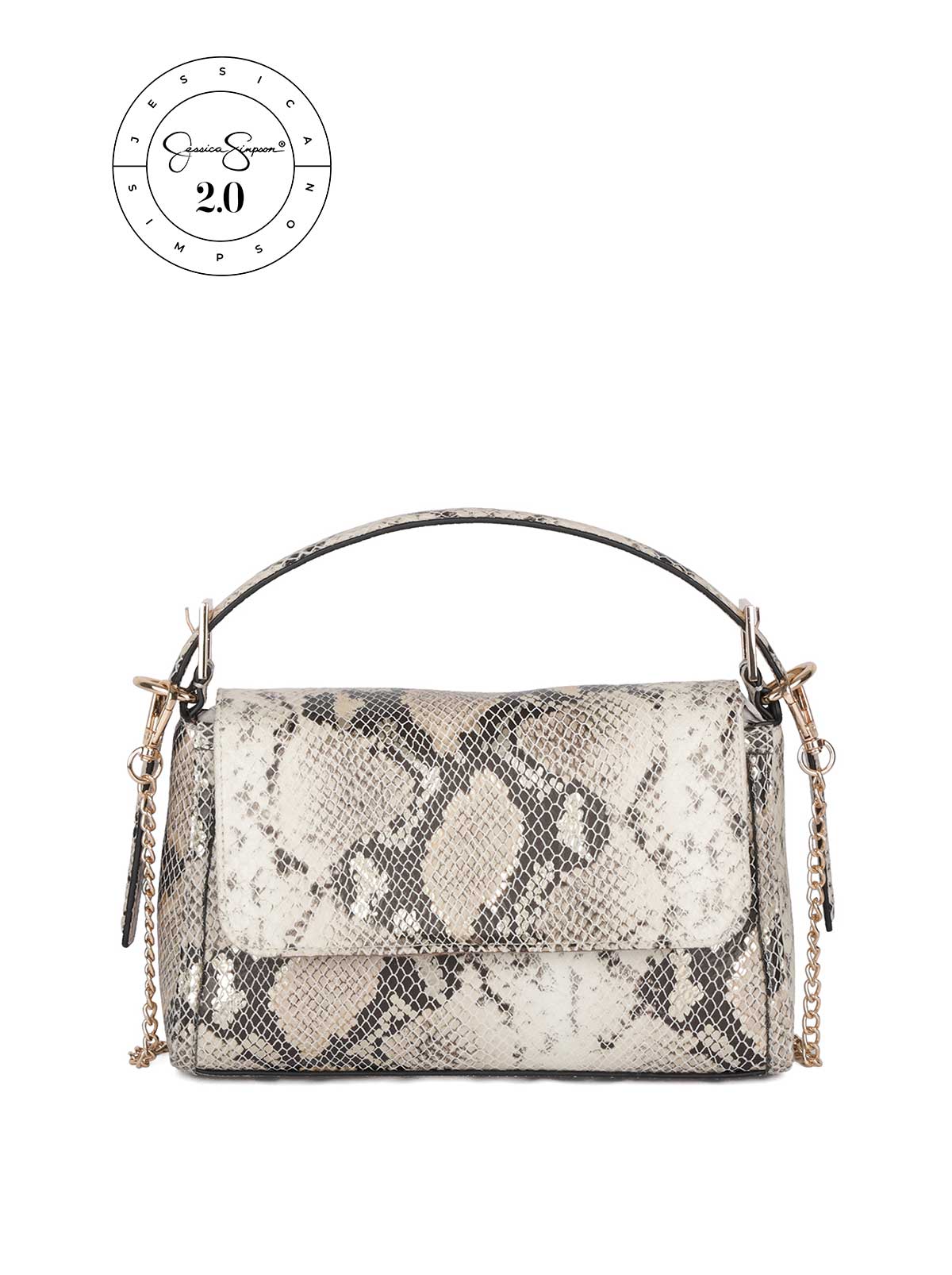 Jessica Simpson 2.0 Luisa Top Handle in Ivory Snake