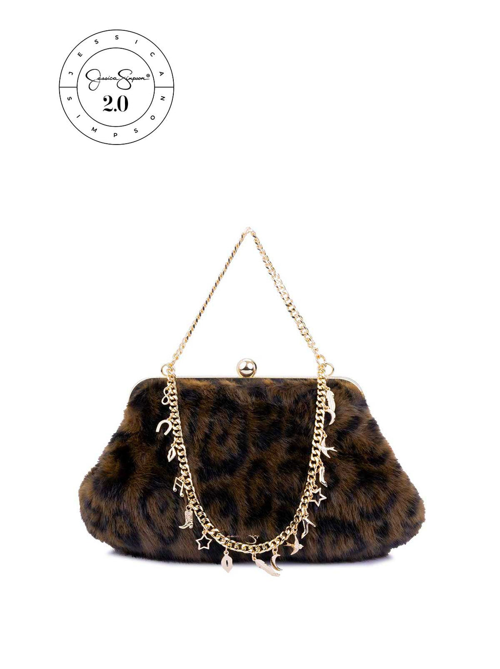 Jessica Simpson 2.0 Zoe Frame Clutch in Leopard