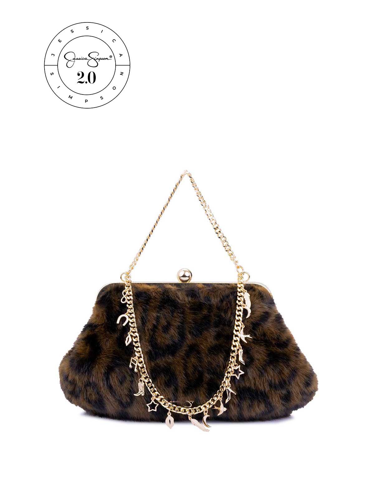 Jessica Simpson 2.0 Zoe Frame Clutch in Leopard