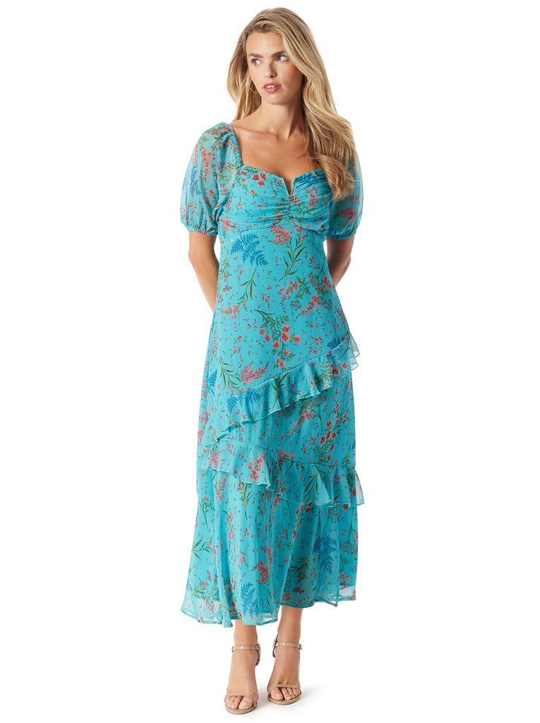 Aberash Dress in Baltic-Field Floral