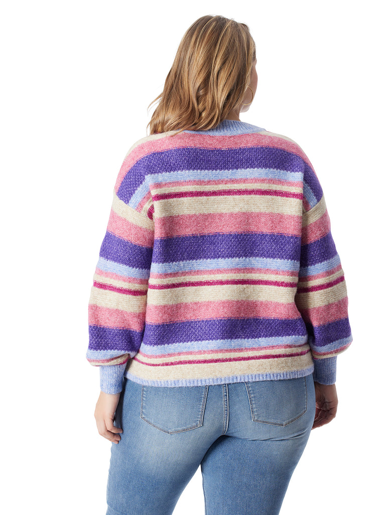 Portia Sweater in Lavender Stripe