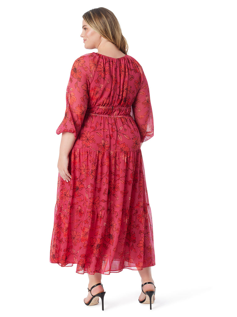 Adeline Maxi Dress in Outlined Blossoms