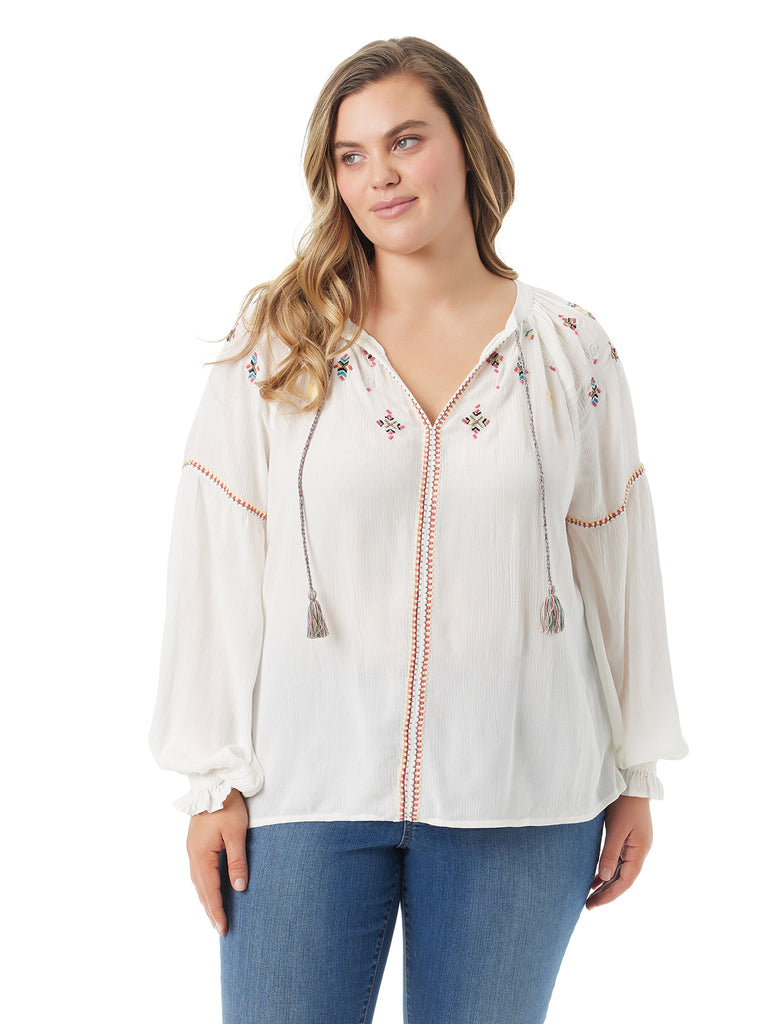 Lissy Embellished Top in Gardenia