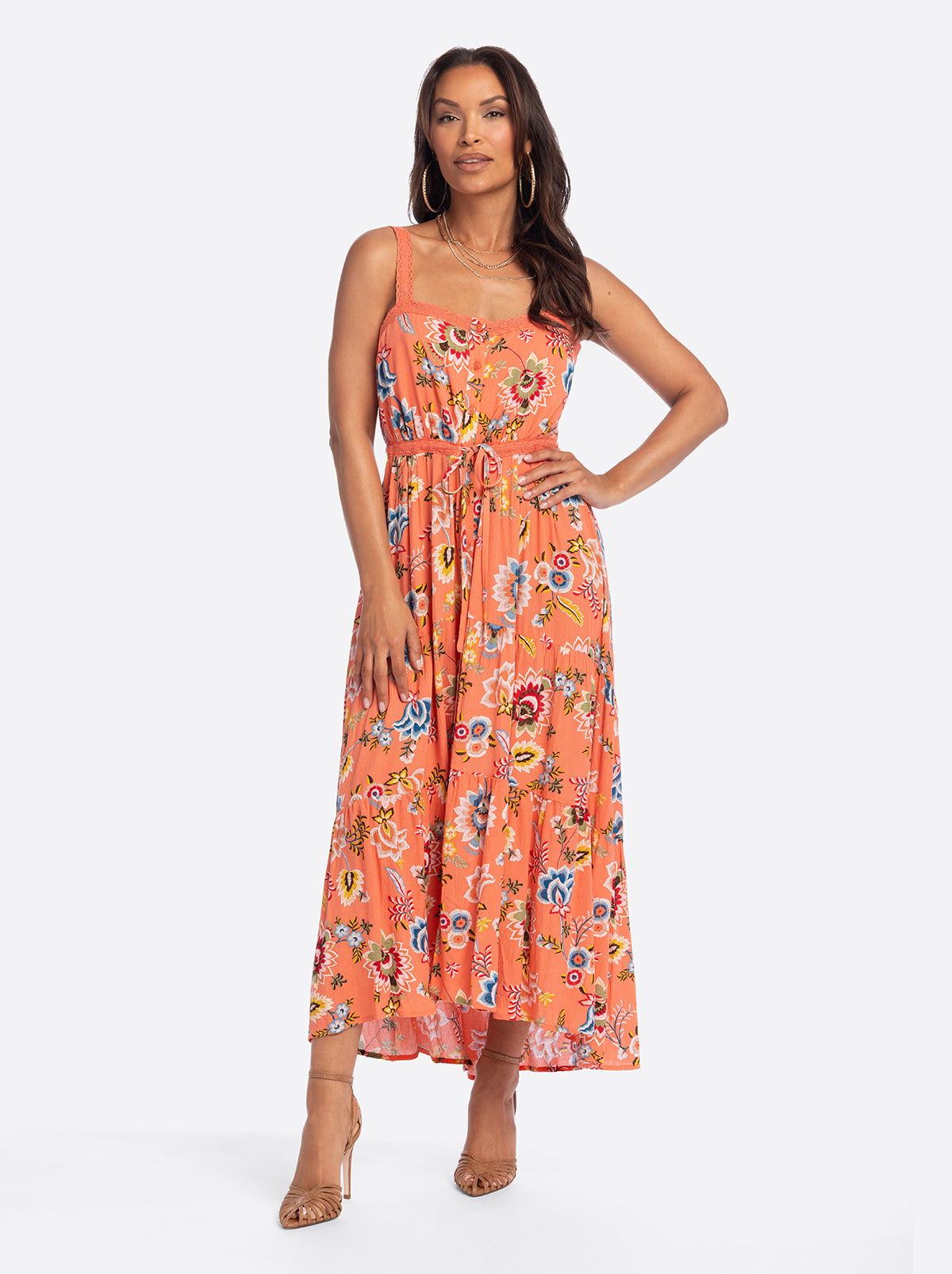 JS Jessica Simpson Sarita Maxi Dress in Emberglow Bohemian