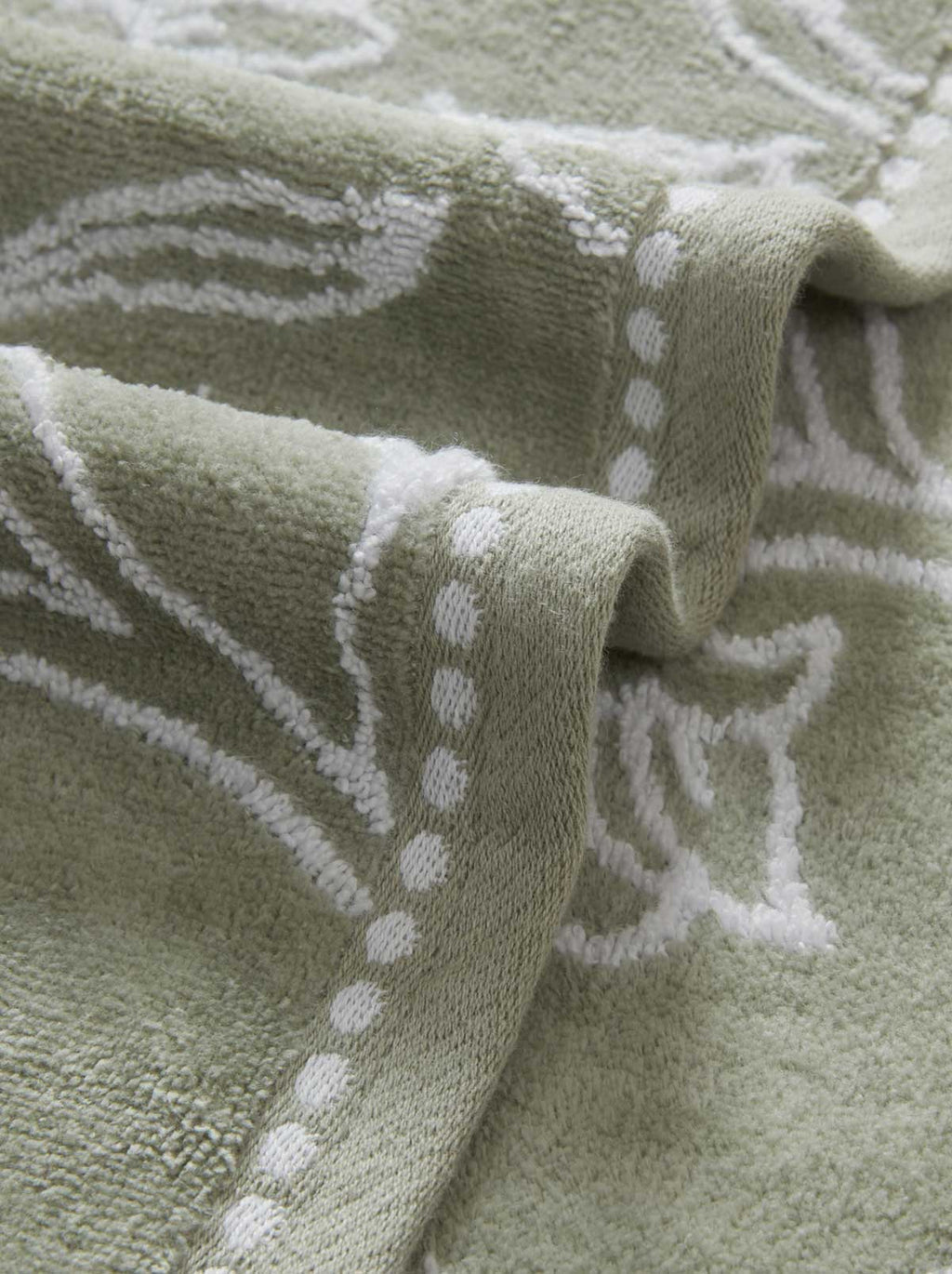 Floral Fan Bath Towels 4-Piece Set in Desert Sage