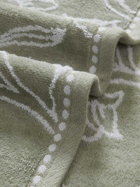 Floral Fan Bath Towels 4-Piece Set in Desert Sage