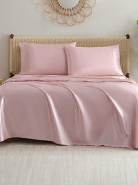 Silky Satin Sheet Set in Pink Lotus
