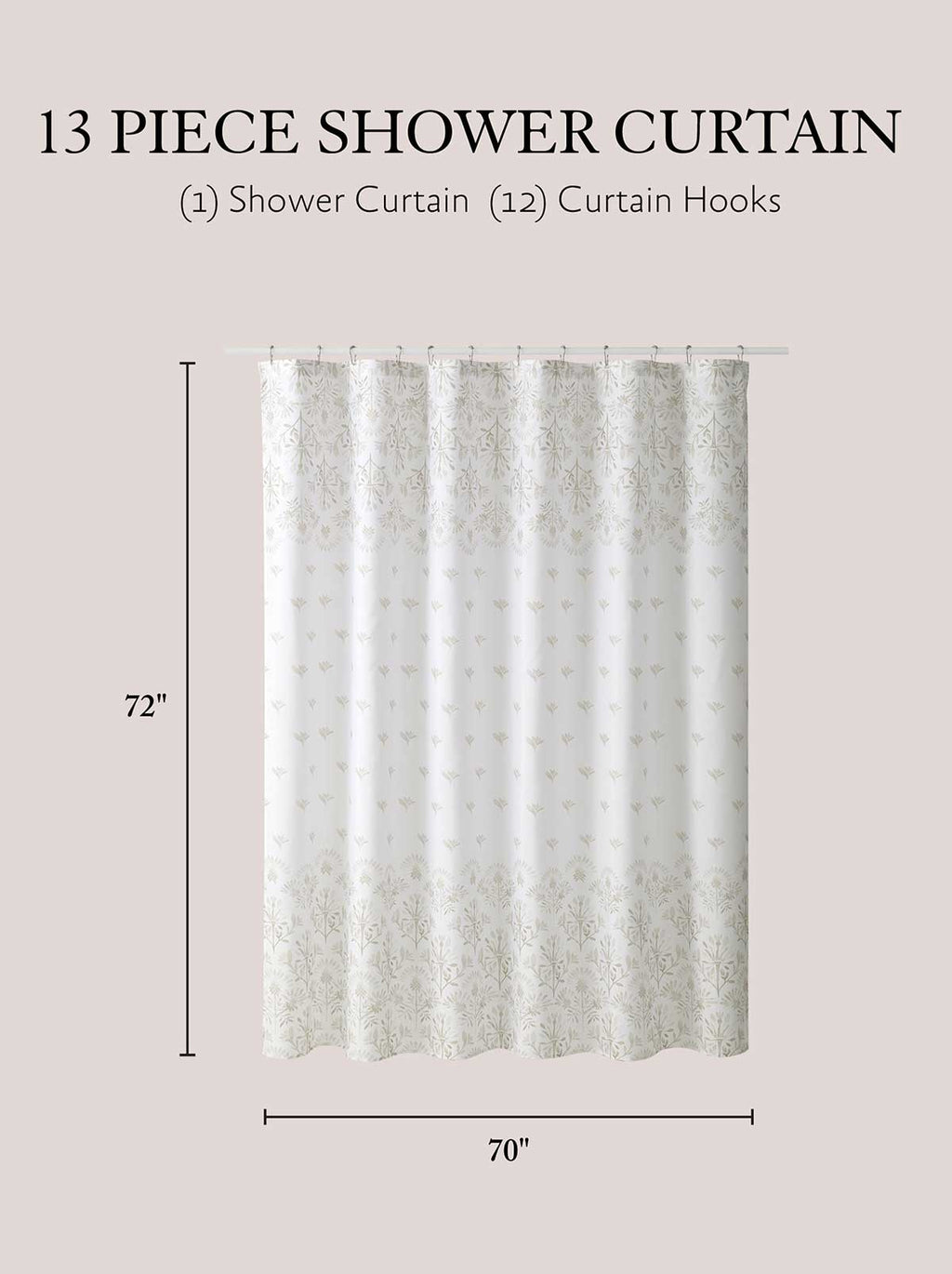 Tasia Taupe Shower Curtain Set