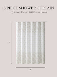 Tasia Taupe Shower Curtain Set
