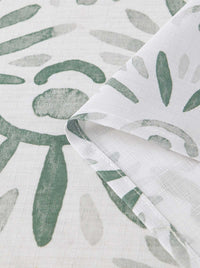 Haven Border Sage Green Shower Curtain Set