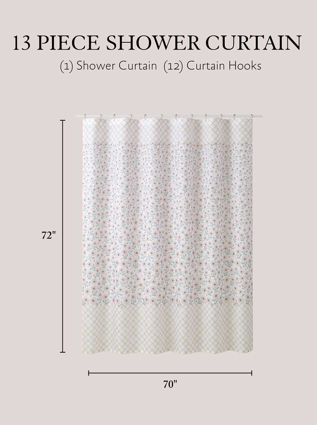Zexie Border Blush Shower Curtain Set