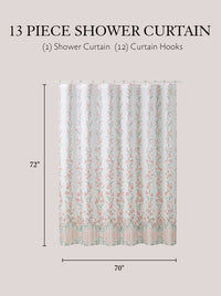 Nori Floral Blush Shower Curtain Set