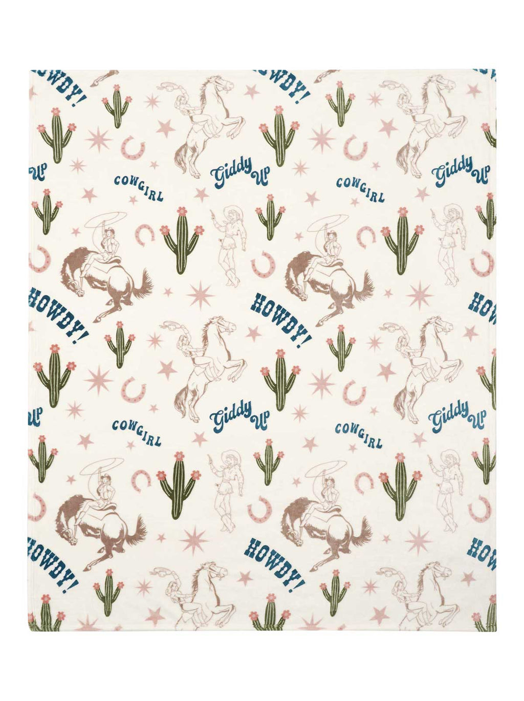 Giddy Up Cowgirl Plush Throw Blanket