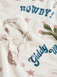 Giddy Up Cowgirl Plush Throw Blanket