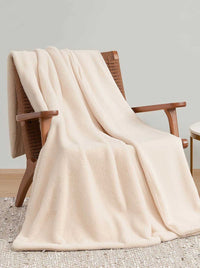 Faux Fur Throw Blanket in Sea Salt