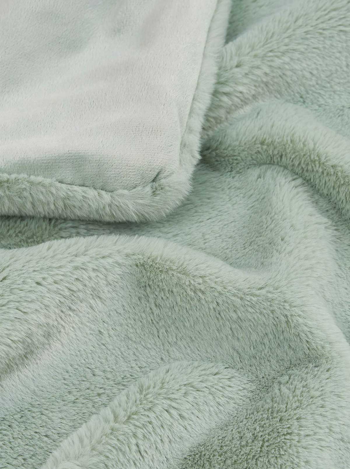 Faux Fur Throw Blanket in Sea Foam Green – Jessica Simpson