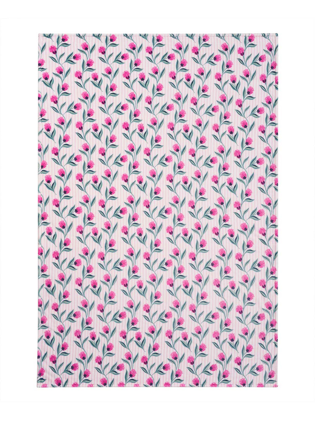 Tulip Stripe Pink Plush Throw Blanket