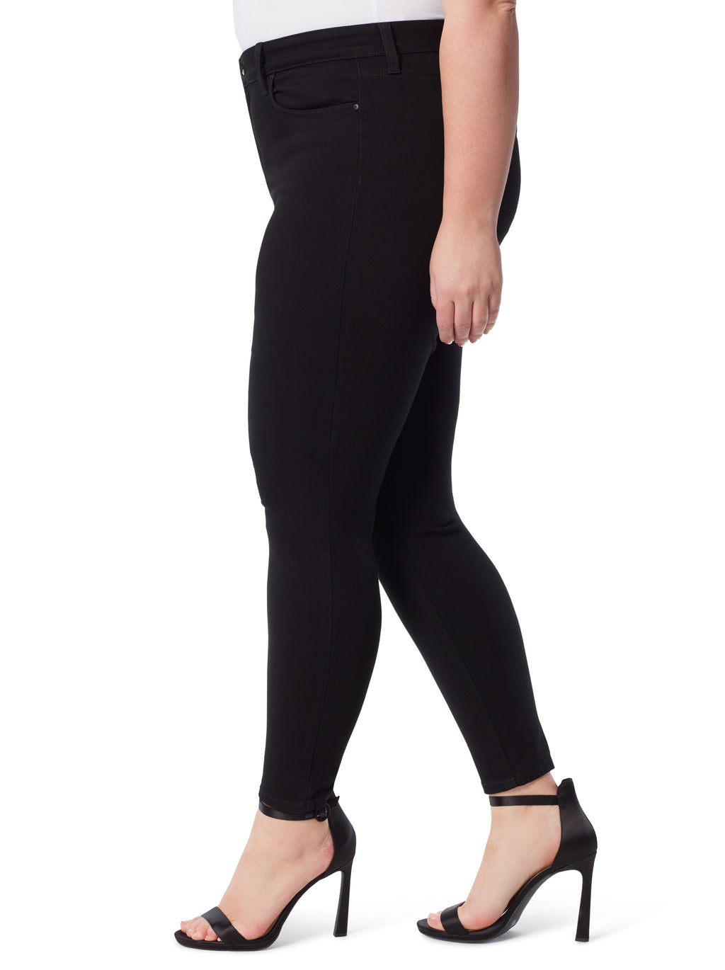 Adored High Rise Ankle Skinny Jeans in Black