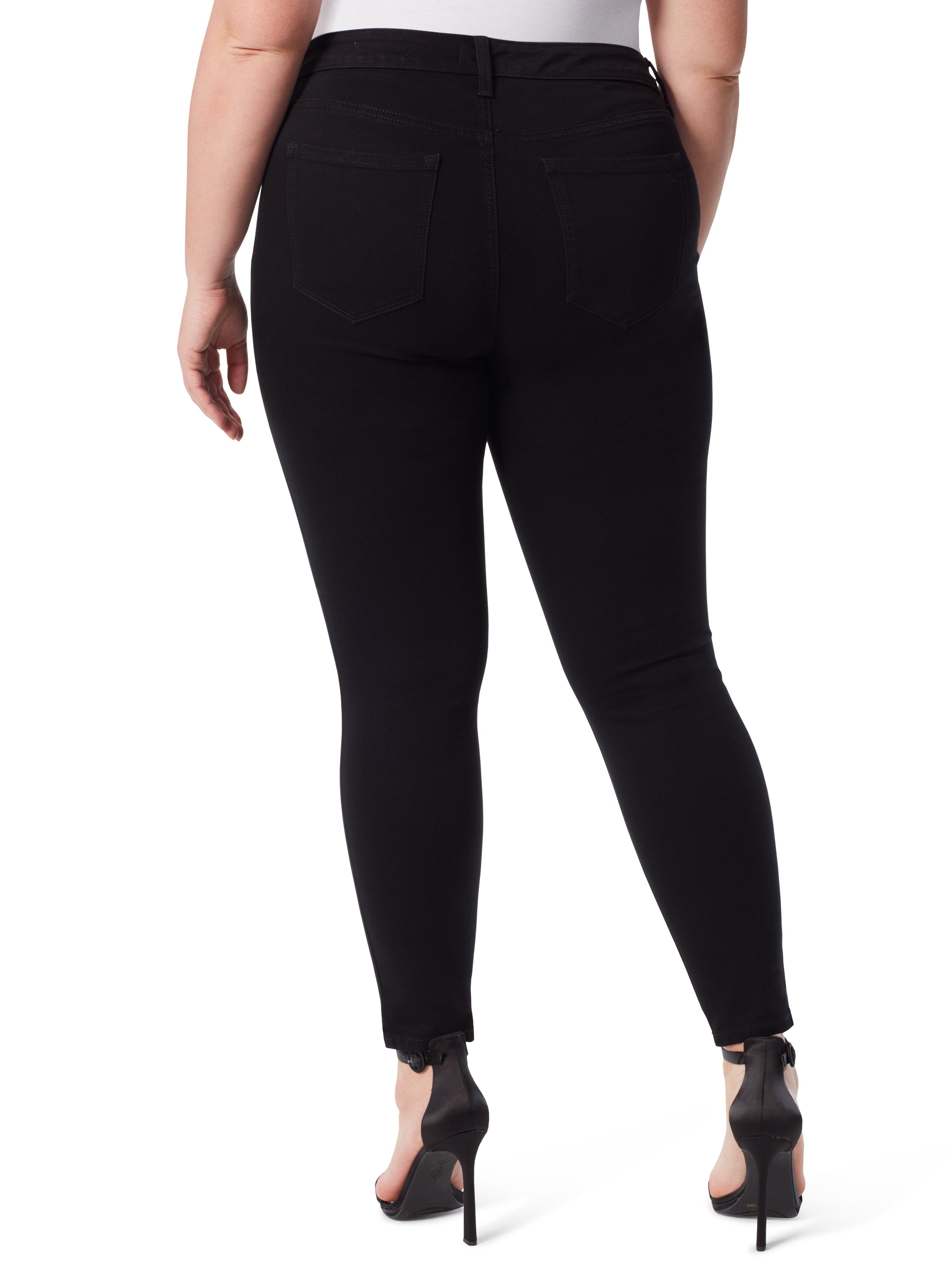 Adored High Rise Ankle Skinny Jeans in Black