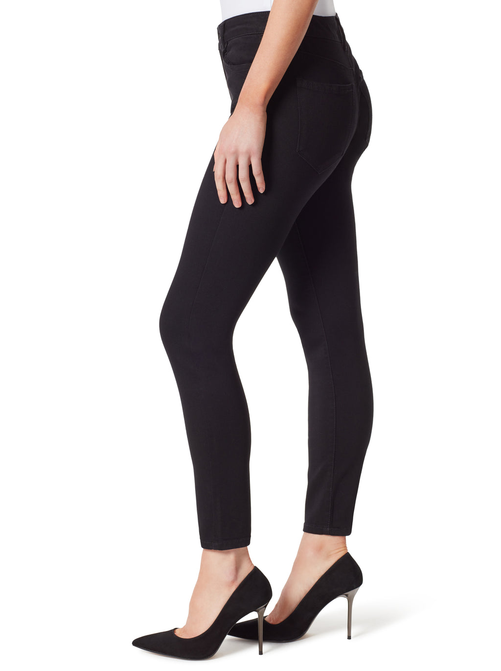 Adored High Rise Ankle Skinny Jeans in Black
