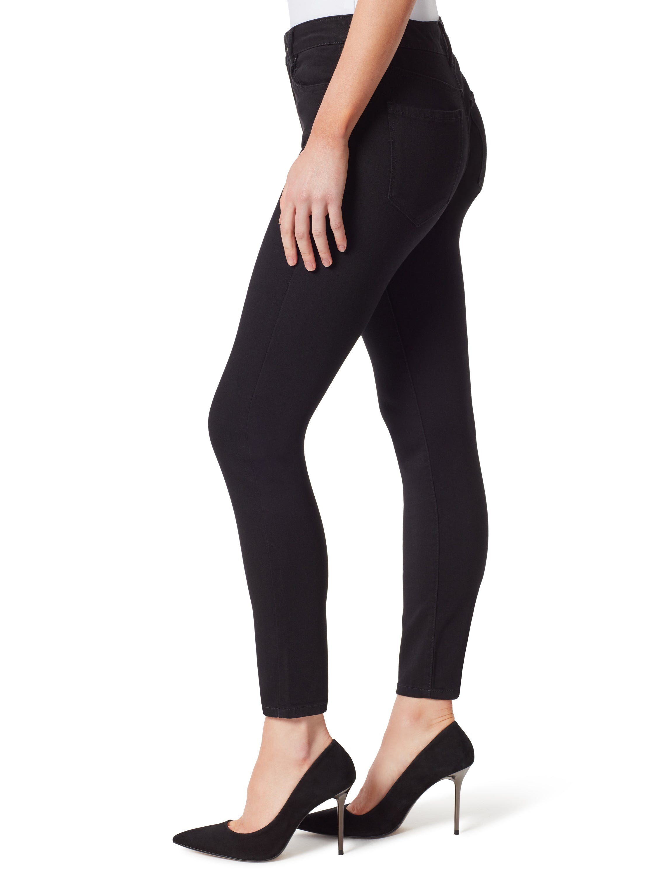 Adored High Rise Ankle Skinny Jeans in Black