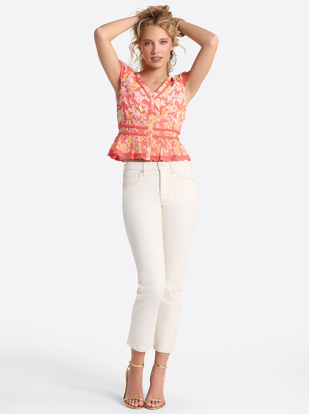 Harmony Straight High Rise Jeans in Ecru