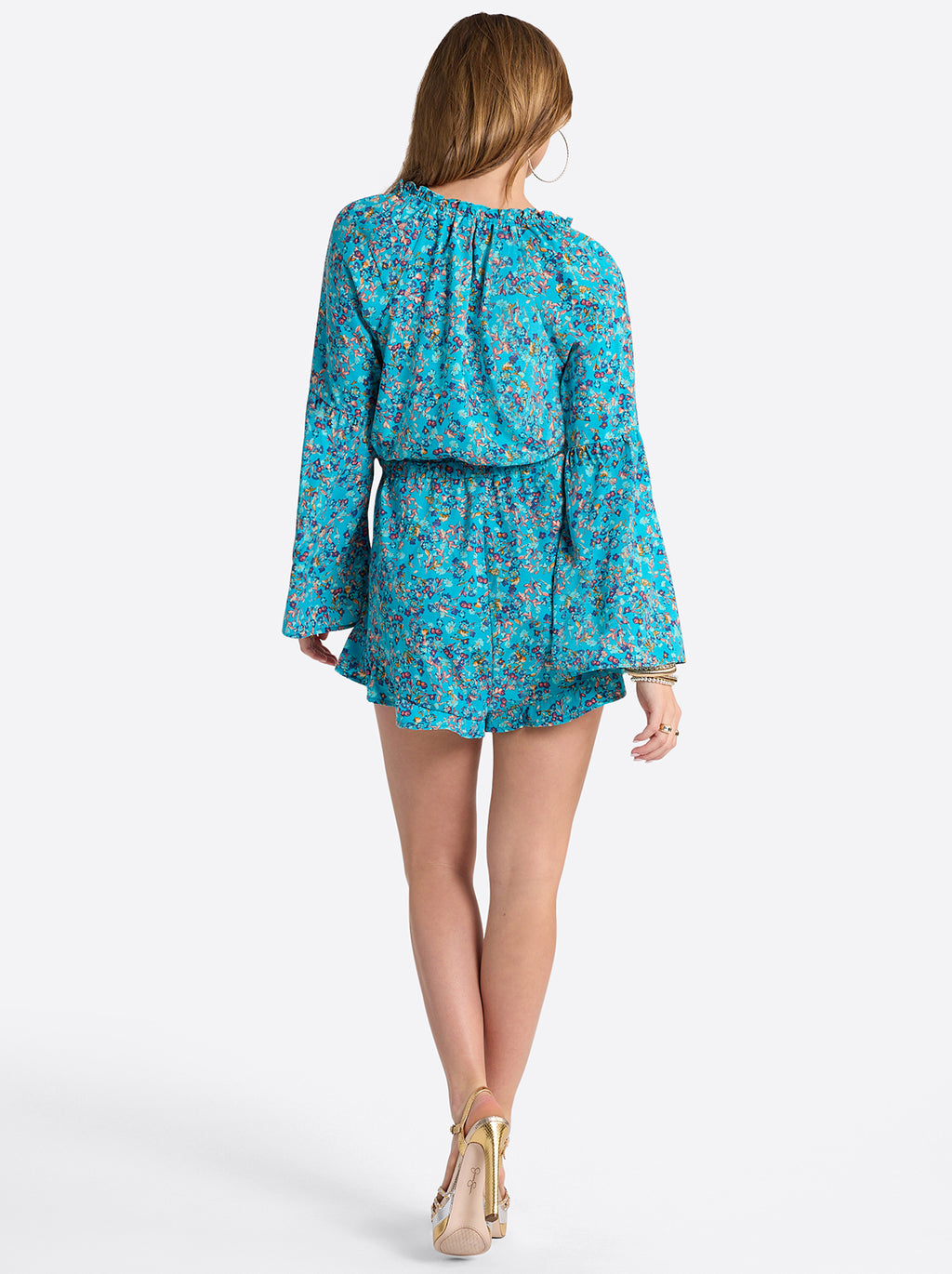 Aurelia Romper in Tile Blue Acrylic Ditsy