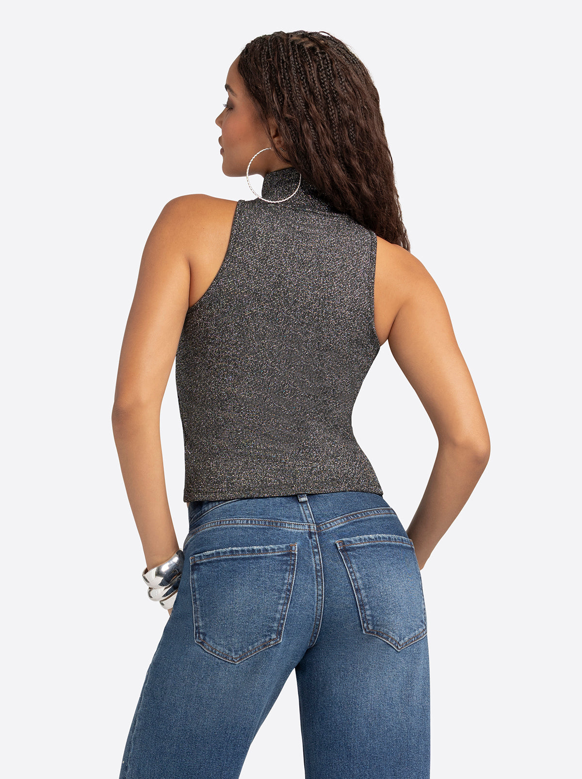 Jessica Simpson 2.0 Asha Shimmer Top in Black