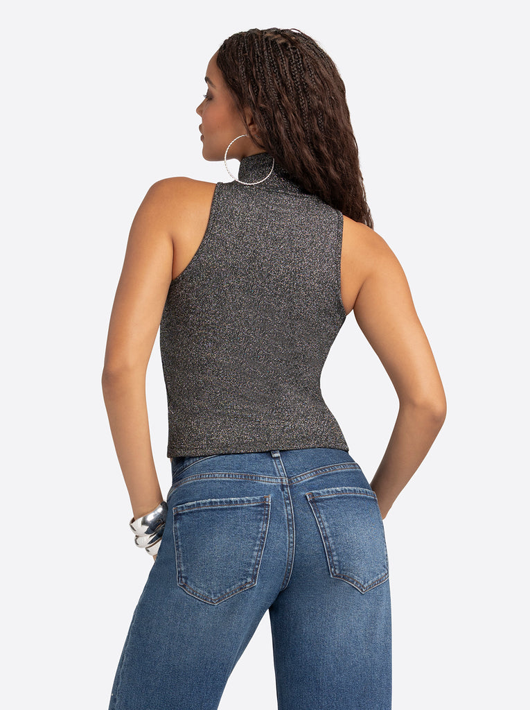 Jessica Simpson 2.0 Asha Shimmer Top in Black