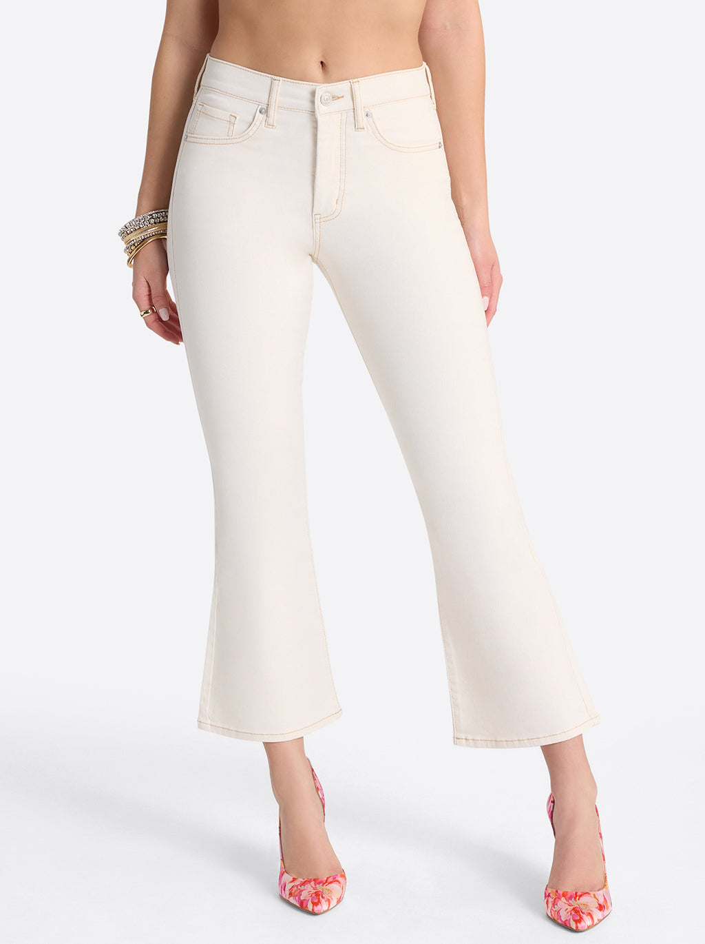 Charmed Ankle Flare in Ecru