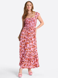 Clarice Maxi Dress in Rosebloom Wild Jacobeans