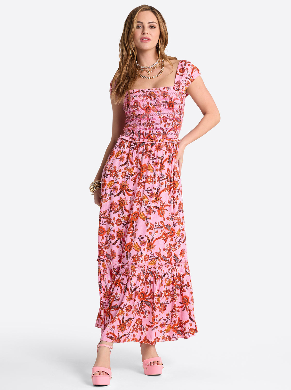 Clarice Maxi Dress in Rosebloom Wild Jacobeans