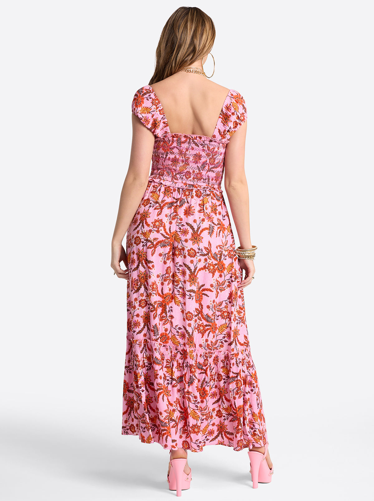 Clarice Maxi Dress in Rosebloom Wild Jacobeans